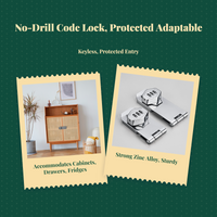 Combination Lock, Keyless Cabinet Lock, Drawer Security Lock, Easy Installation, Childproof, Furniture Safety