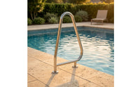 Stainless Steel Pool Handrail Long-Lasting Swimming Pool Handrail Curved Rustproof for Swimmers