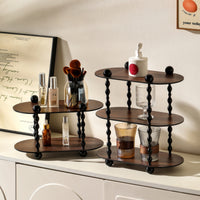 Compact Vanity Shelf with Spindle Legs | 2-Tier, Tabletop Storage Rack, for Dresser