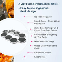 Rotating Serving Tray for Dining Table (16-Piece Set)
