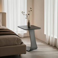 Leather Side Table Modern Side Table with Storage Compact Beistelltisch for Living Room, Small Apartments, Reading Nooks