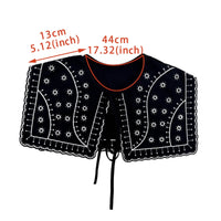 Embroidered Faux Collar Detachable Apparel Accessory Soft for Costumes, Girls