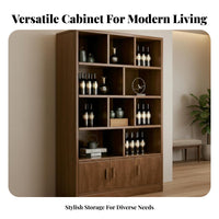 Wooden Beverage Cabinet Minimalist Living Room Design Room Display Shelf Large Capacity Entryway Partition Cabinet for Homeowners, Adults, Study