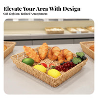 Woven Food Platter multi-functional Serving Basket Imitation Rattan for household users