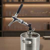 Polished Beer Keg Coupler with Lever Handle Compact Beer Tap with Handle Mechanical Keg Tap Commercial-Grade for Homebrewers