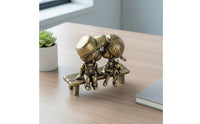 Childhood Sweethearts on Bench Sculpture Vintage Design for Bedroom, Desktop