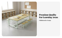 Colorful Kindergarten Table and Chair Set Multiple Colors Available Primary School Art Desk and Stool Versatile Modular Training Class Table