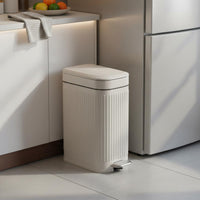 Double Lid Garbage Container Odor Seal Slim Step Trash Can Easy to Clean