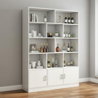 Floor Standing Beverage Cabinet Sturdy Display Shelf Storage Organizer Multi-tier Bookcase Engineered Wood Suitable for Collectors Adults Study Bedroom Living Room Home Decoration