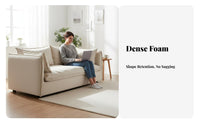 Removable and cleanable Cover 3-Seater Corduroy Sofa Modern Minimalist Design 3-Seater Corduroy Couch Easy to Clean Living Room Furniture aesthetic-inspired for Apartment Dwellers, Guesthouse Hosts, Interior Designers, Lounge Area, Bedroom, Home creamice