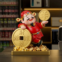 财神爷摆件客厅2026新款办公室招财店铺收银台装饰品乔迁开业礼物