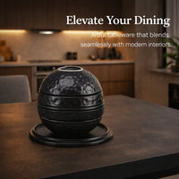 Nordic Ceramic Dinnerware Set, 5-Piece Matte Black