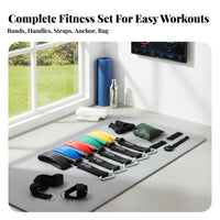 11 Pieces 11 Piece Elastic Band Set Adjustable Ankle Straps Elastic Band Set Exercise Bands Kit Sturdy Duty for Home, Travel