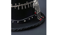 Top Hat with Skeleton Hand Steampunk Felt Top Hat Black Cosplay for Cosplayers, Themed Parties