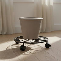 Round Plant Trolley Movable Metal Plant Stand with Wheels Sturdy for Balcony