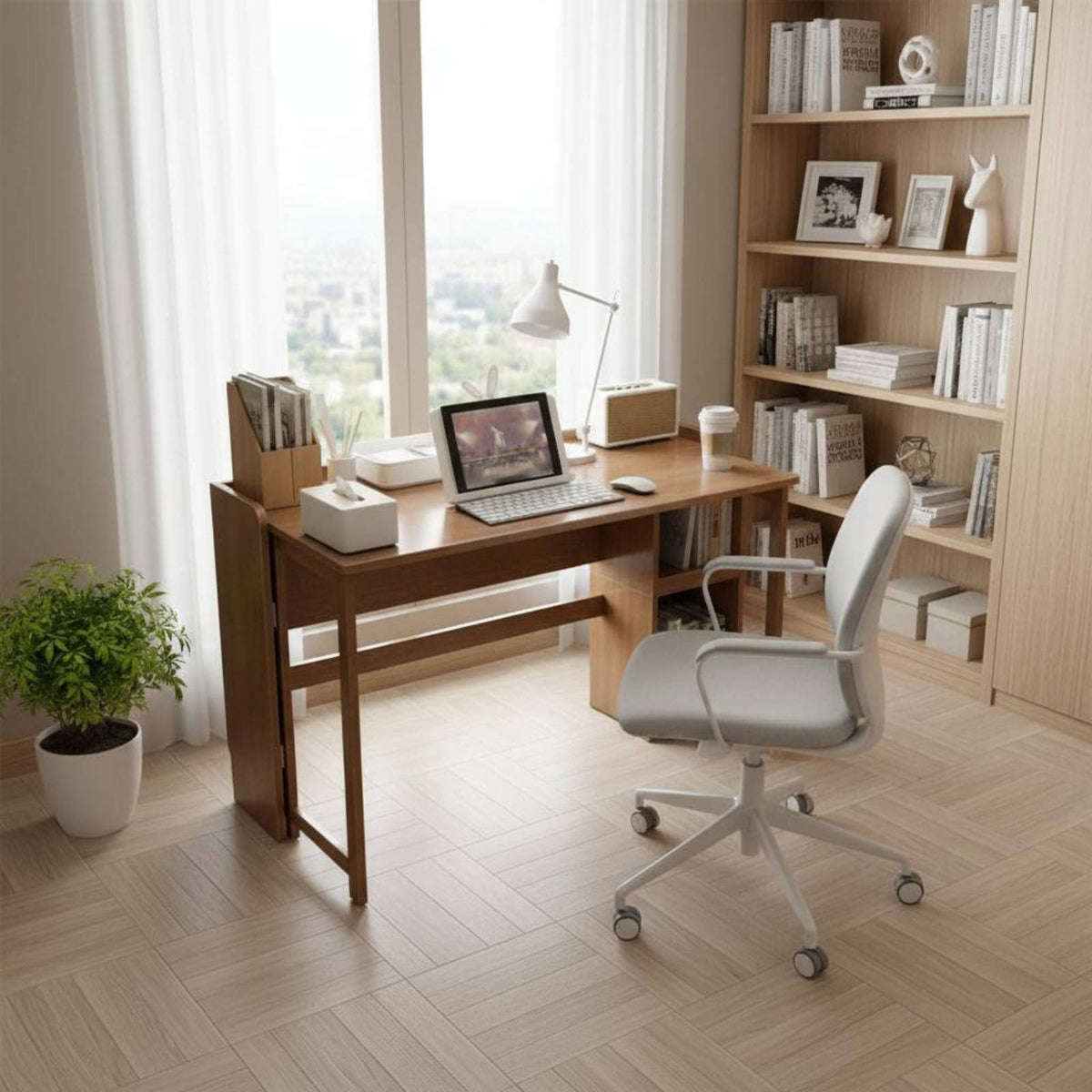 Folding Leg Desk Foldable Design Study Table Space-Saving Multi-Purpose for Students, Adults, Small Spaces, Bedroom