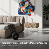 levitating Nightstand Italian Inspired Bedside Cabinet Rainbow Effect Front