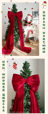 【Miss白】圣诞树新年装饰超大蝴蝶红丝绒蝴蝶结客厅商场橱窗布置 超大号红丝绒蝴蝶结（成品发货）