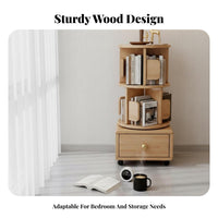 Revolving Book Revolving Book Organizer with Drawer 360° Rotating Design