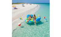 Long-Lasting PVC Material Double Water Sofa Mesh Seat Inflatable Floating Couch High Weight Capacity for Couples, Vacation