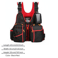 Fishing Life Vest Quick-Release Buckles Water Safety Jacket Zip Pockets