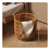 2 Pieces Large Laundry Basket Handles Rattan Clothes Basket Breathable