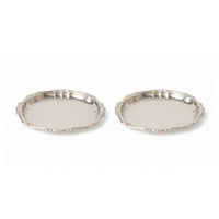 2 Pieces Stainless Steel Coasters Easy to Clean Coasters with Raised   Silver for Cafes, Hosts, Beverage Presentation
