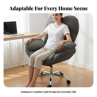 Adjustable Height Cushioned Swivel Recliner Sofa-Like Comfort Recliner with Footrest Reclining Function Office Chair Ergonomic Design for Students, Homeowners, Bedroom, Study Room, Reading, Short Restping