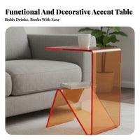 C-Shaped Side Table Easy Assembly C-Shaped Couch Table Waterfall rim for Office