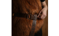 Faux Animal Pelt Vest with Belt Barbarian-Influenced Cosplay Vest Asymmetrical One-Shoulder Wrap for Cosplayers, Halloween, Stage Performance