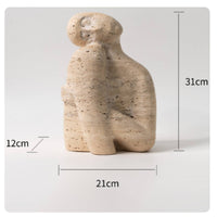 Abstract Sculpture Beige Character Ornament Nordic for Office, Homeowners