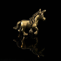 Brass Unicorn Figurine Handmade Look Antique Unicorn Ornament for Desk, Shelf