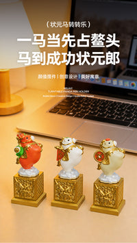 2026国潮转转马上有钱元宝马摆件办公室桌面招财装饰手办毕业礼物