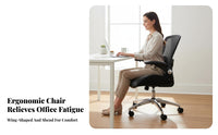 Ergonomic Chair with Headrest Lumbar Support Highspine Reclining Chair 360° rotate for People Working from Home, Students
