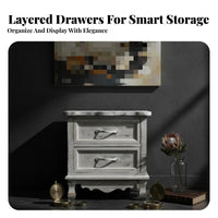 Nightstand with Storage Vintage Look Single-Drawer Nightstand Distressed Finish