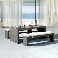 PE Rattan Garden Table Set, Modern Design, Outdoor Dining Set, Waterproof, UV Protection, Garden Furniture