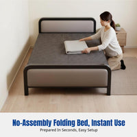 Folding Bed, Wide, Portable, Hardboard, Bedroom, Home, Four-Fold