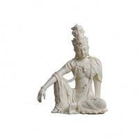 Seated Guanyin Statue Tabletop Guanyin Statue Detailed Robes for Home, Entryway