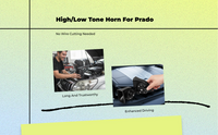 Car Horn Kit, High/Low Tone, Waterproof, Fits LC120 Prado