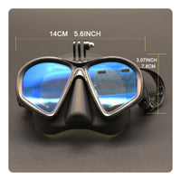 Tempered Glass Snorkel Mask Adjustable Straps Water Sports Gear Anti-Leak Design