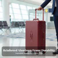 Aluminum Frame Trolley TSA Approved Lock Hardside hand luggage for voyagers