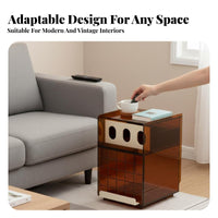 2-Tier Wavy Stand Transparent Nightstand adaptable for Living Room, Minimalists