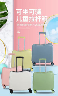 可骑行儿童拉杆箱20寸儿童行李箱轻便轻音万向轮密码旅行箱批发