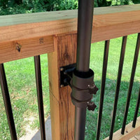 2 Pieces Stainless Steel Umbrella Bracket with Clamp Powder-Coated Umbrella Bracket Rustproof Space-Saving for Homeowners, Backyard