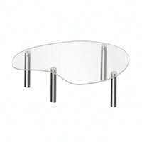Transparent Acrylic Display Riser Elegant Display Riser with Metal Posts Wavy Dessert Stand 3mm Thick for Collectors, Bakers, Retail Shops, Weddings, Birthday Parties