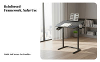Rolling Adjustable Study Table with light Ergonomic Design children's Furniture