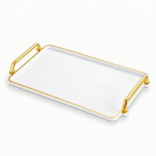 Serving Tray with Handles Easy to Clean for Coffee Table, Home Decorators, Hosts
