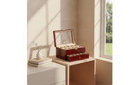 Watch Box with Drawer Glossy Watch Display Case Padded Organizer for Collectors, Dresser, Nightstand, Closet