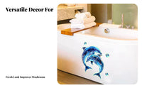 Dolphin Bubble Wall Sticker Self Luminous Dolphin Sticker Removable Luminous Sea Animal Decal for Kids, Washroom, Toilet, Bedroom
