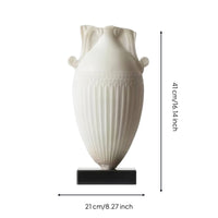 Decorative Vase Sculptural Vase with Base Faux Jade Sculpture for Living Room